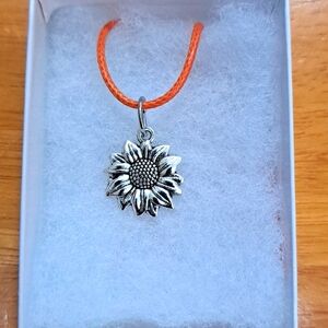Silver Sunflower Necklace